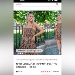 Sz L NWOT Pink Lily Leopard Dress